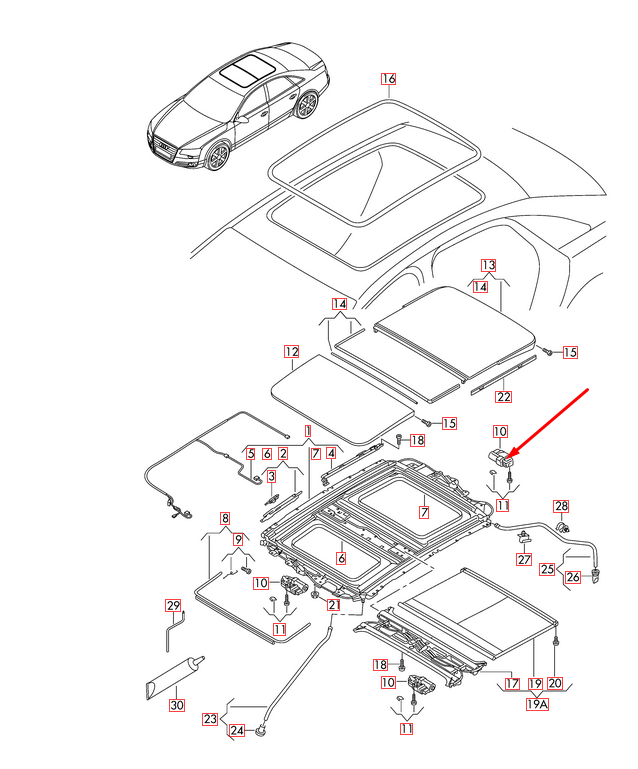 new audi a8 d4 panoramic sunroof electric motor 4h4959591a original