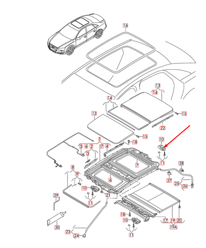 new audi a8 d4 panoramic sunroof electric motor 4h4959591a original