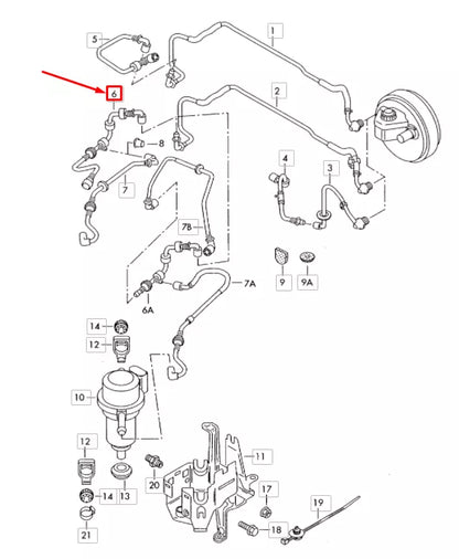 NEW AUDI Q7 4L BRAKE BOOSTER VACUUM PIPE LHD 7L6611931AQ ORIGINAL