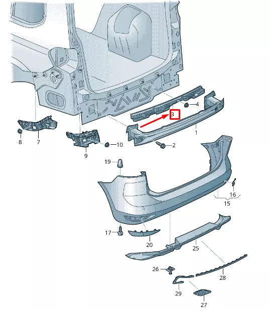 NEW VW TOURAN 5T REAR CENTER BUMPER SECURING STRIP 5TA807863