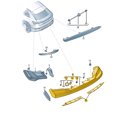 new audi e-tron sportback gea rear center led taillight 4ke945095g original