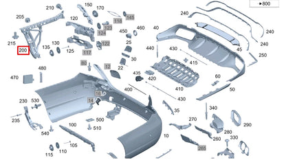 NEW MERCEDES-BENZ E W213 REAR LEFT BUMPER BRACKET A2138850163 ORIGINAL