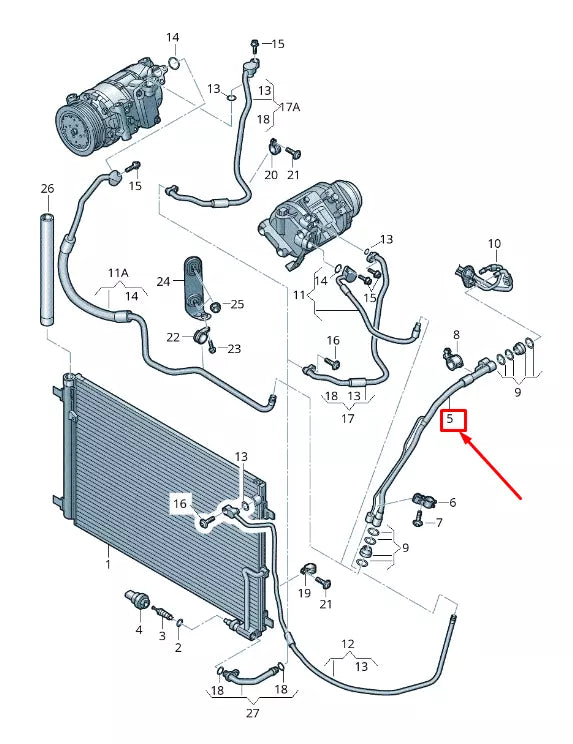NEW AUDI A8 4H A/C REFRIGERANT PIPE 4H0260712H ORIGINAL