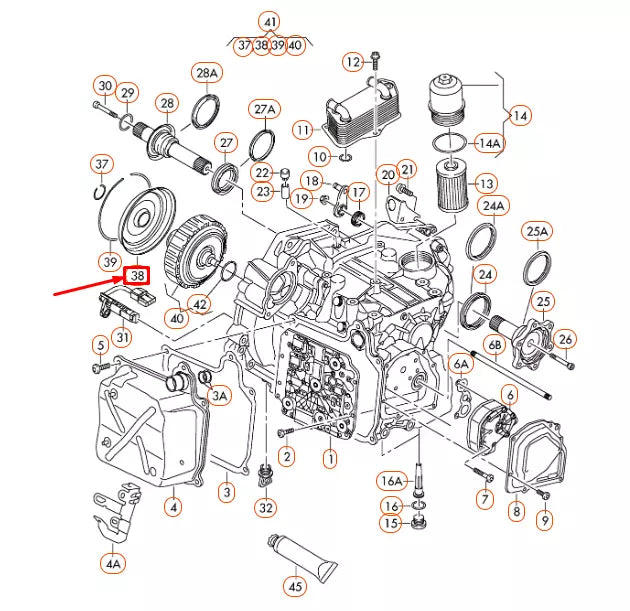 NEW AUDI A3 8P DSG CLUTCH PACK COVER 02E301205C ORIGINAL