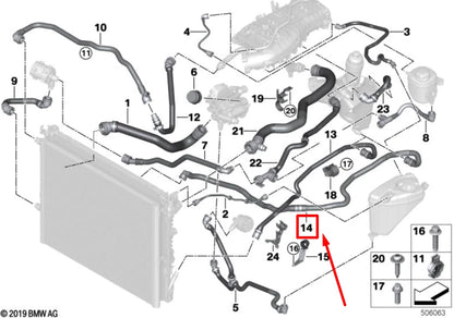 NEW BMW 5 G30 ENGINE COOLANT RADIATOR HOSE PIPE 8670995 17128670995 ORIGINAL