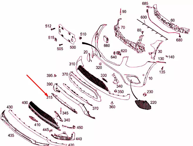 NEW MERCEDES-BENZ GLC C253 FRONT BUMPER LOWER BASIC MOUNTING A2538851103