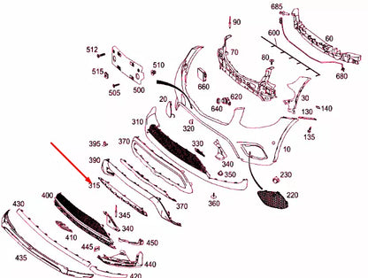 NEW MERCEDES-BENZ GLC C253 FRONT BUMPER LOWER BASIC MOUNTING A2538851103