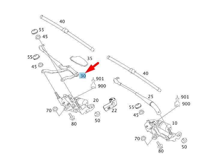 NEW MERCEDES-BENZ S W221 FRONT RIGHT WIPER ARM LHD A2218200244 ORIGINAL