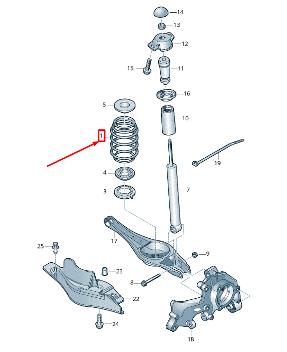 new vw golf vii 5g mk7 rear right coil spring 5q0511115gg original