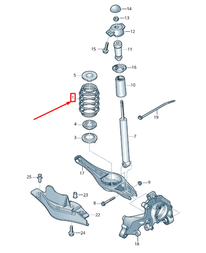 new vw golf vii 5g mk7 rear right coil spring 5q0511115gg original