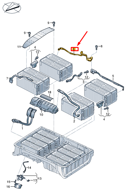 new audi a3 sportback 8y high-voltage connector 3q0915153ag original