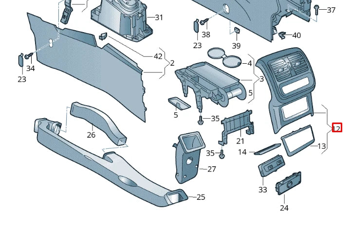 NEW VW PASSAT B8 3G REAR CENTER CONSOLE AIR VENT COVER 3G0864298KYHX ORIGINAL