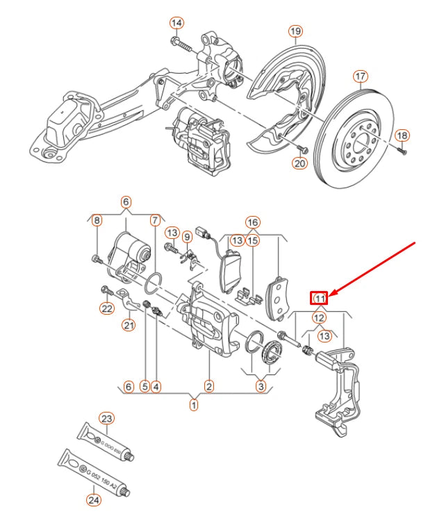 NEW AUDI RSQ3 8U REAR LEFT BRAKE CALIPER CARRIER 8U0615425A ORIGINAL