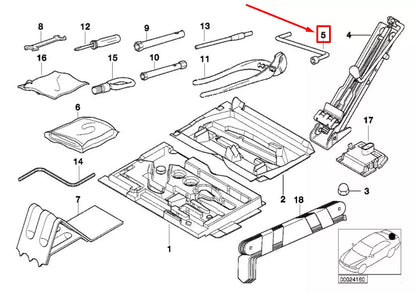 NEW BMW Z3 COUPE E36 TOOL LIFTING JACK CRANK 2228423 71122228423 ORIGINAL