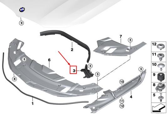 new bmw 6 gran turismo g32 left side bonnet gasket 51767371479 original