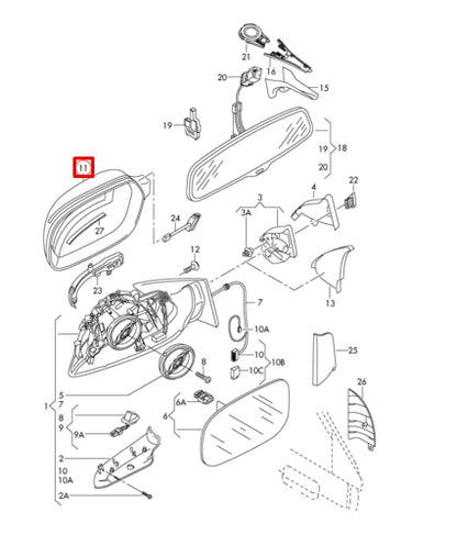 NEW AUDI A3 S3 FRONT RIGHT DOOR MIRROR CAP COVER 8F0857528A 3Q7 ORIGINAL