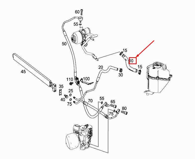new mercedes-benz s w222 reservoir intake hose a2223200055 original