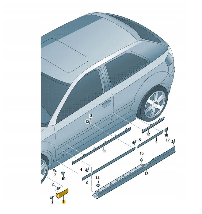 NEW AUDI A3 8P FRONT LEFT ARCH TRIM 8P0853579A GRU 8P0853579AGRU ORIGINAL