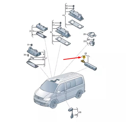 NEW VW TRANSPORTER VI T6 FLAT CONTACT HOUSING 8 PIN 3B0972734