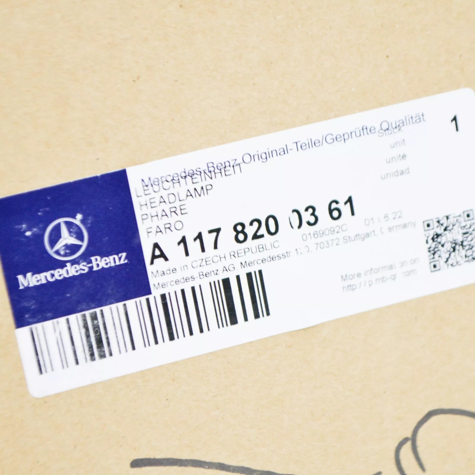 NEW MERCEDES-BENZ CLA COUPE C117 FRONT LEFT HEADLIGHT LHD A1178200361 ORIGINAL