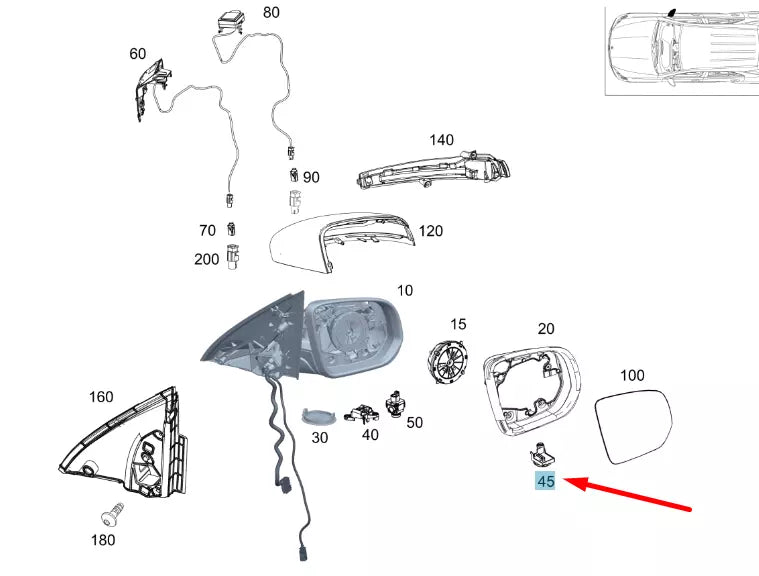 NEW MB GLS W167 RIGHT MIRROR AMBIENT ILLUMINATION PROJECTOR A1679069203 ORIGINAL
