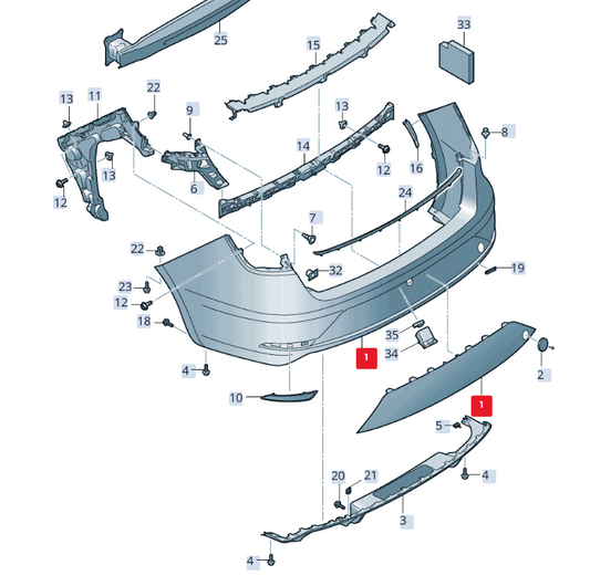 new seat leon 5f rear bumper lower molding trim cover 5f9807487b9b9 original