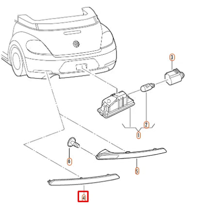 NEW VOLKSWAGEN BEETLE 5C REAR BUMPER RIGHT REFLECTOR 5C5945106