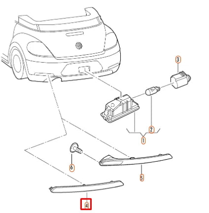 NEW VOLKSWAGEN BEETLE 5C REAR BUMPER RIGHT REFLECTOR 5C5945106