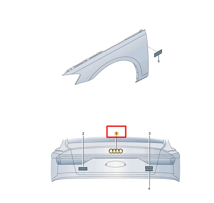 NEW AUDI Q5 FY SPOTBACK REAR TRUNK BOOTLID BADGE 80F853742AT94 ORIGINAL