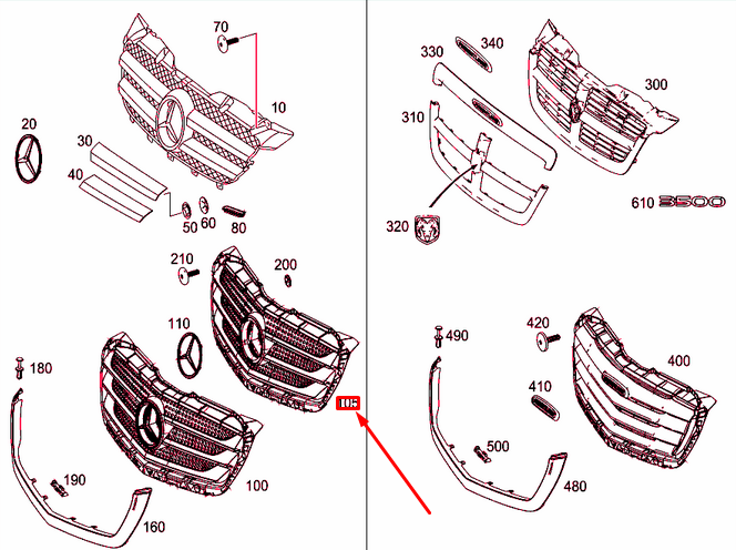new mb sprinter 906 front bumper radiator grille a90688805239b51 original