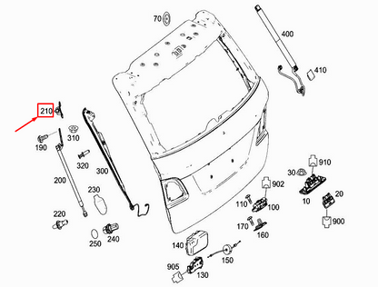 new mercedes-benz gle w166	right tailgate gas strut bracket a1667400214 original