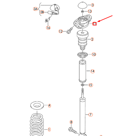 NEW AUDI A1 8X REAR UPPER SHOCK ABSORBER BEARING 3C0513353C ORIGINAL