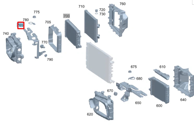 NEW MERCEDES-BENZ E W213 RIGHT COOLER ARCH HOLDER A2135005600 ORIGINAL