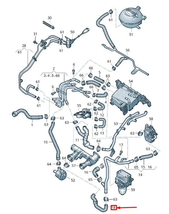NEW VOLKSWAGEN T-ROC A11 COOLANT HOSE PIPE 5Q0122058E