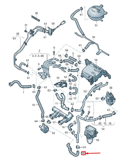 NEW VOLKSWAGEN T-ROC A11 COOLANT HOSE PIPE 5Q0122058E