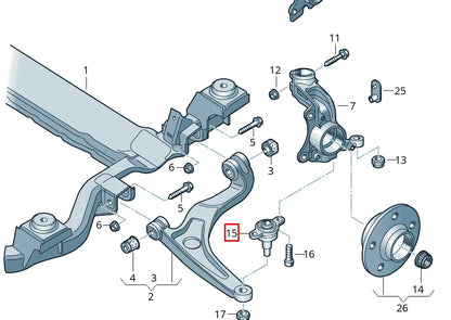 NEW VW MULTIVAN VI SGF SGM SGN FRONT AXLE GUIDE JOINT 7E8407361