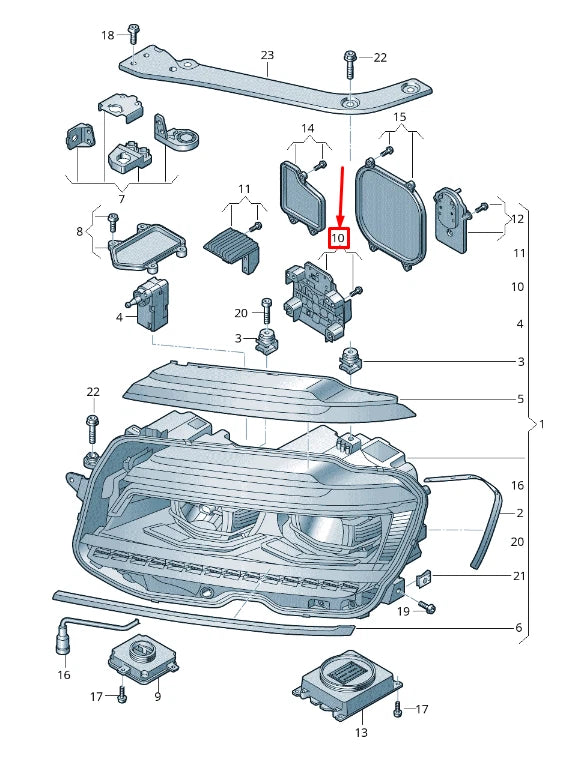NEW VW TOURAN 5T RIGHT LED HEADLIGHT CONTROL UNIT 5TA998475C ORIGINAL