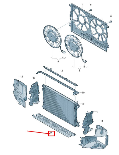 NEW AUDI A8 4N LOWER ENGINE RADIATOR AIR GUIDE 4N0121331H