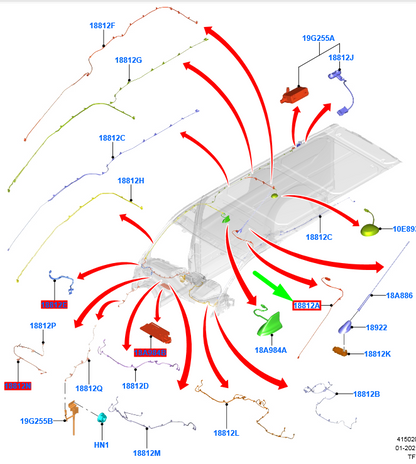 new ford transit custom mk1 aerial extension cable 2189730 original