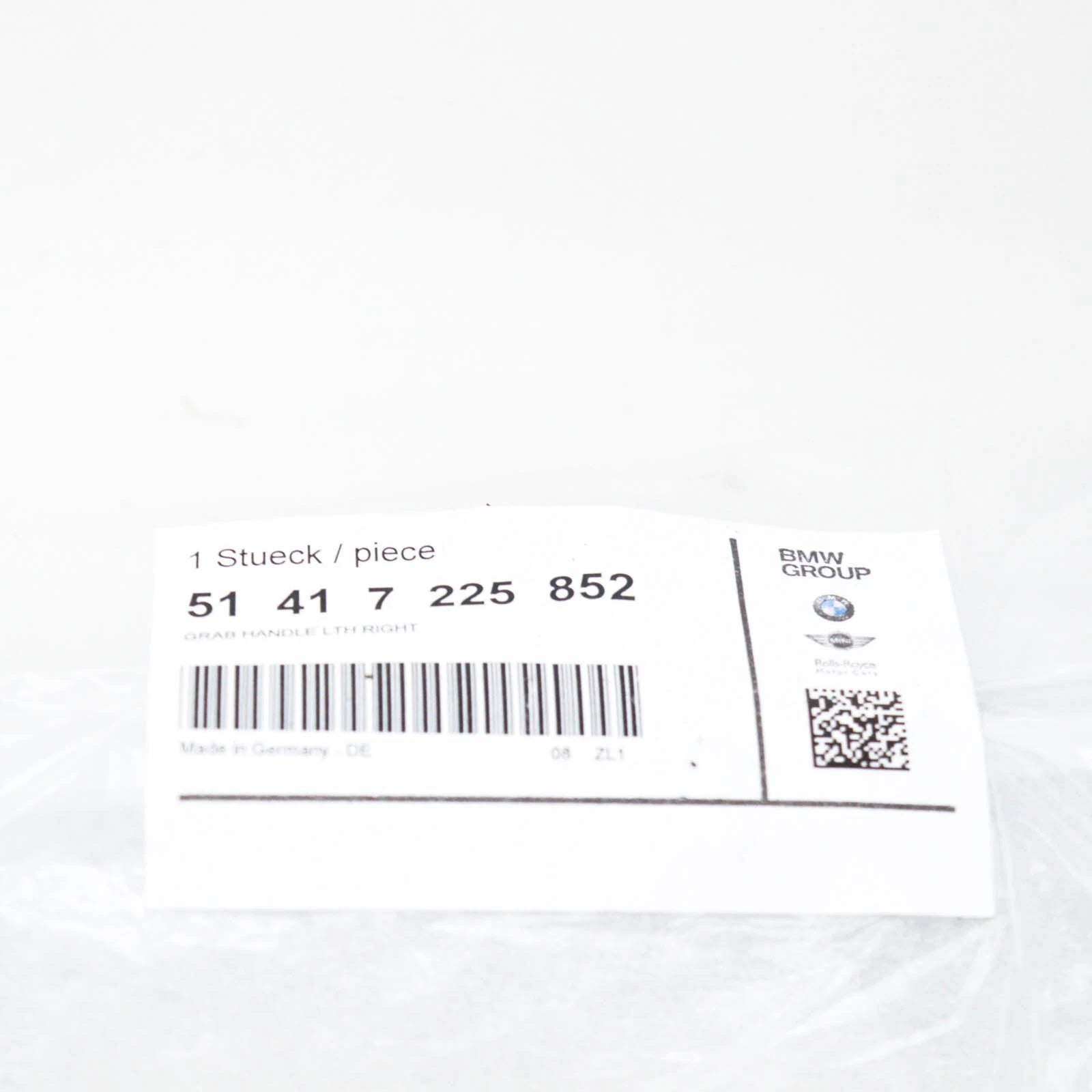 NEW BMW 5 F10 FRONT RIGHT INTERIOR DOOR HANDLE LHD 51417225852 ORIGINAL