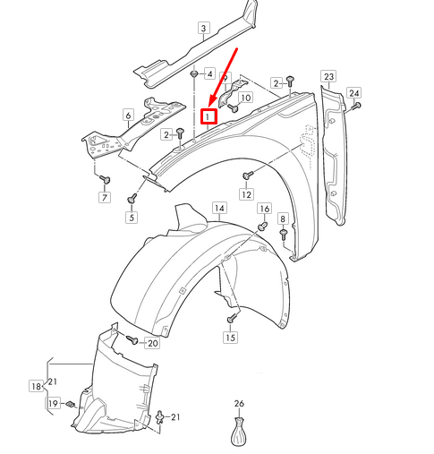 new volkswagen arteon 3h7 front right fender 3g8821106 original