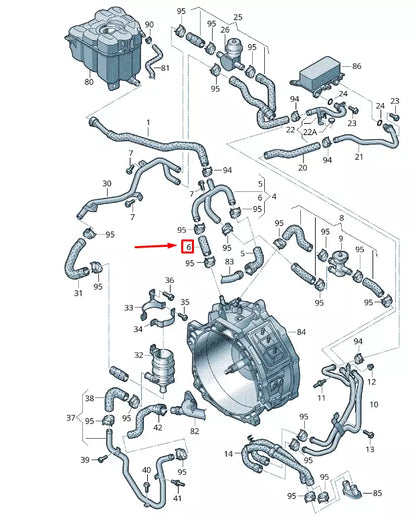 NEW VW TOUAREG 7P MK2 COOLANT HOSE 7P0121073B