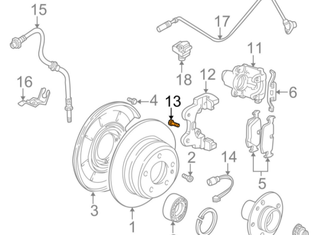 new bmw 1 f21 rear caliper collar screw micro-encapsulated 34203414763 original