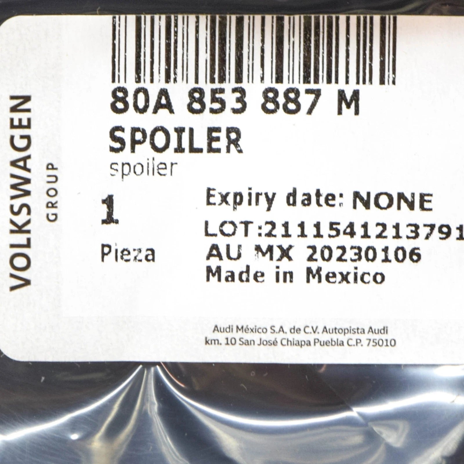 NEW AUDI Q5 FY FRONT LEFT WHEEL SPOILER 80A853887M ORIGINAL
