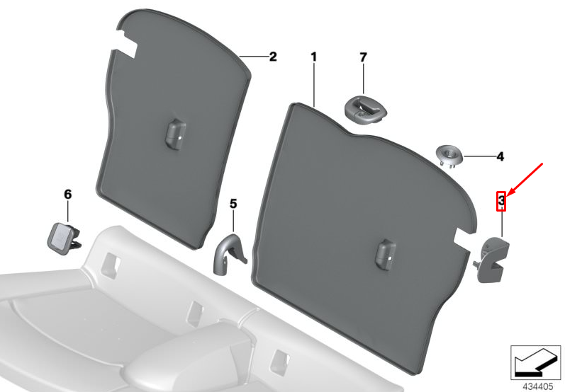 new mini cooper f56 rear seat lock trim cover 7299521 52207299521 original