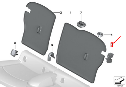 new mini cooper f56 rear seat lock trim cover 7299521 52207299521 original