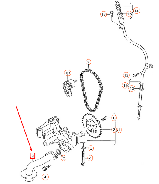 NEW VOLKSWAGEN TRANSPORTER T5 SUCTION LINE 038115251A ORIGINAL