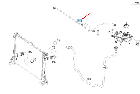 NEW MERCEDES-BENZ VITO W447 EXPANSION RESERVOIR BLEED LINE A4475010525 ORIGINAL