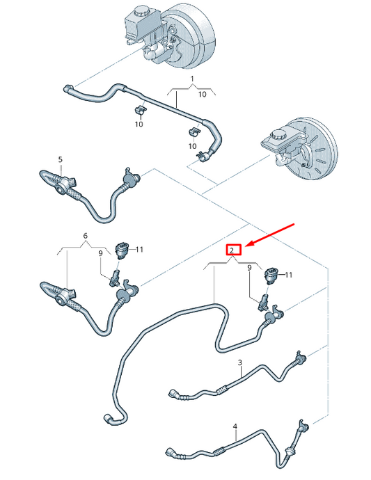 new audi q2 ga vacuum tube non-return valve pressure sensor 5q0612041bb original