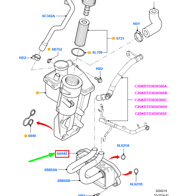 new ford kuga mk1 c394 oil cooler assy 1502364 original